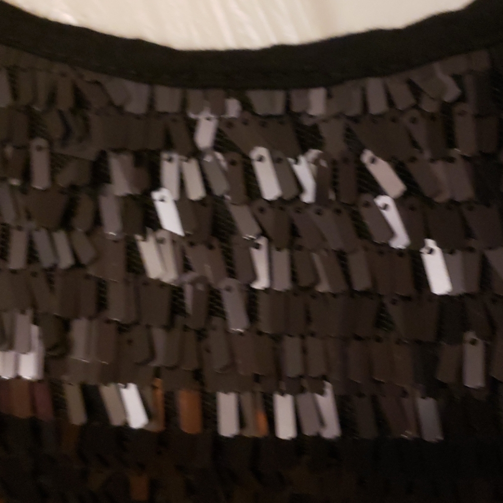 FOCUS Black Sequin Spaghetti Camisole SZ M - Picture 7 of 16